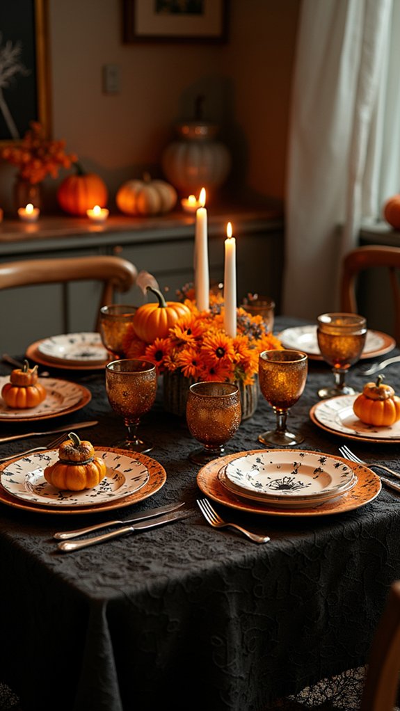 spooky halloween dishware decor