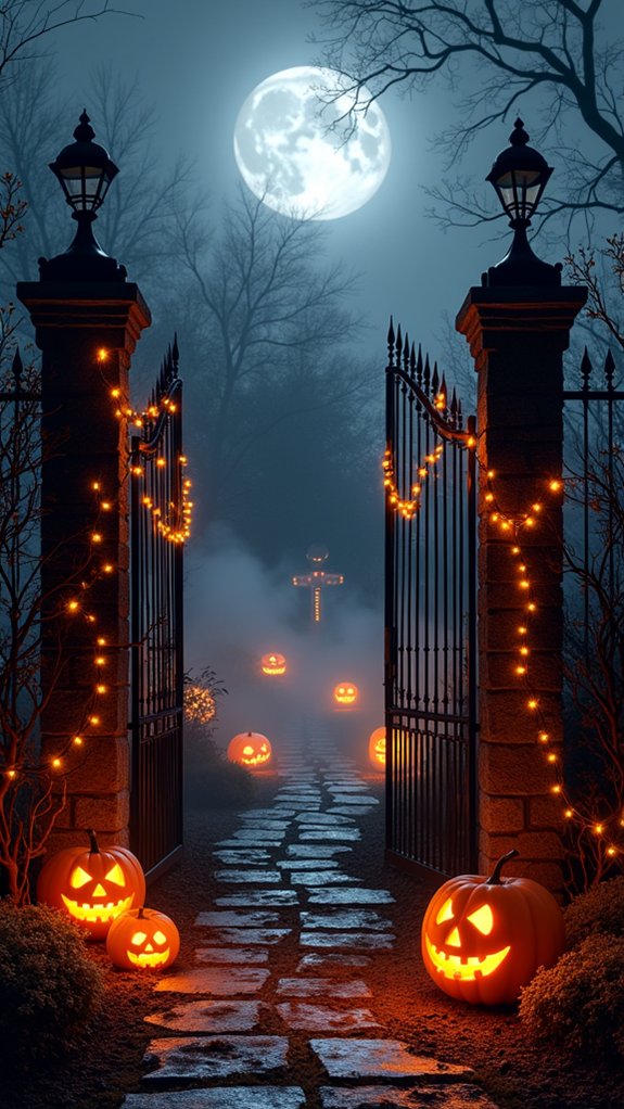 spooky halloween fence decor