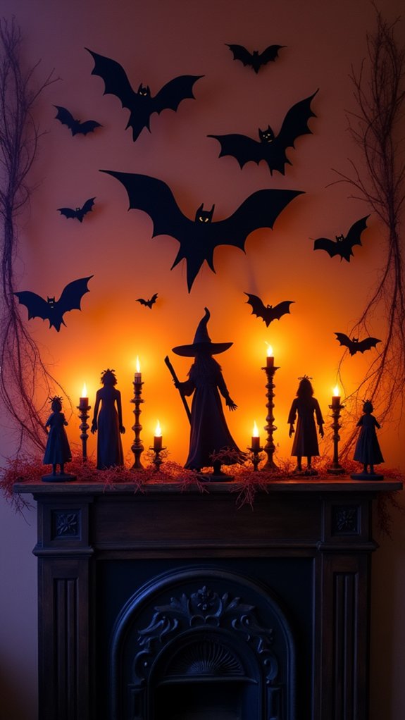 spooky halloween mantle decorations