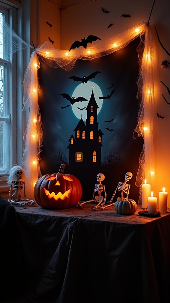 spooky photo booth setup