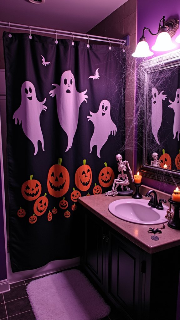 spooky shower curtain decor