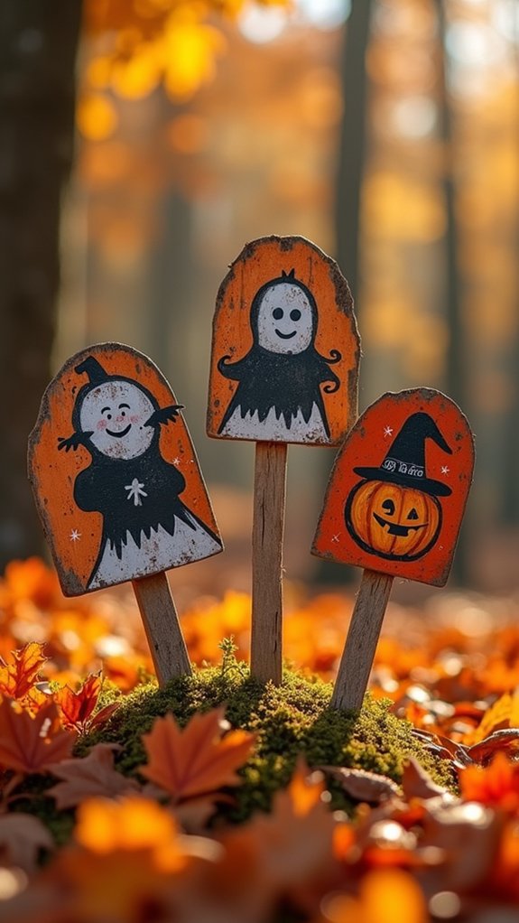 spooky signage enhances decor