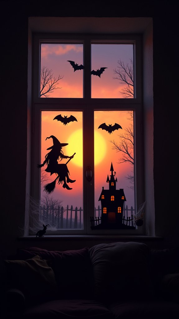 spooky silhouette window decorations