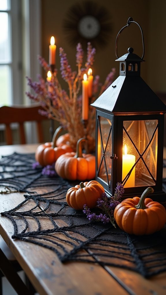 spooky spider web decor