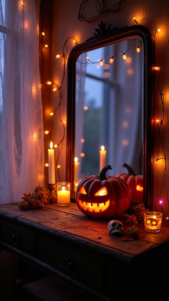 spooky string lights ambiance