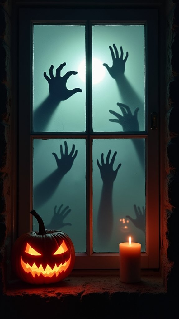 spooky window clings display