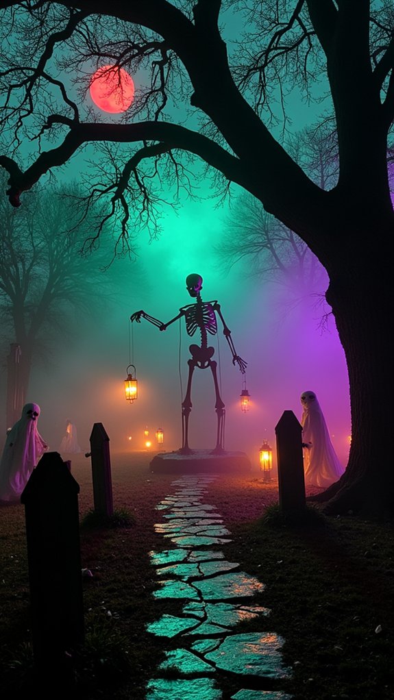 spooky yard lighting effects