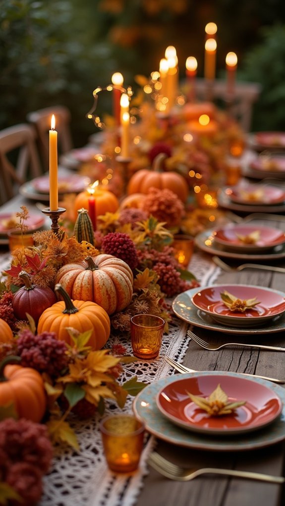 vibrant fall table display