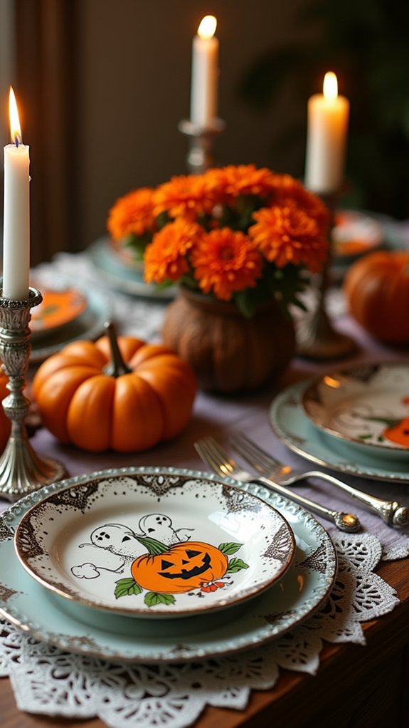 vintage tableware for halloween