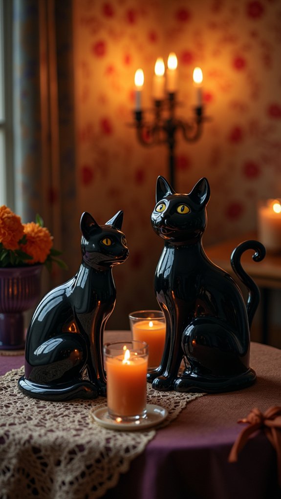 whimsical black cat decor