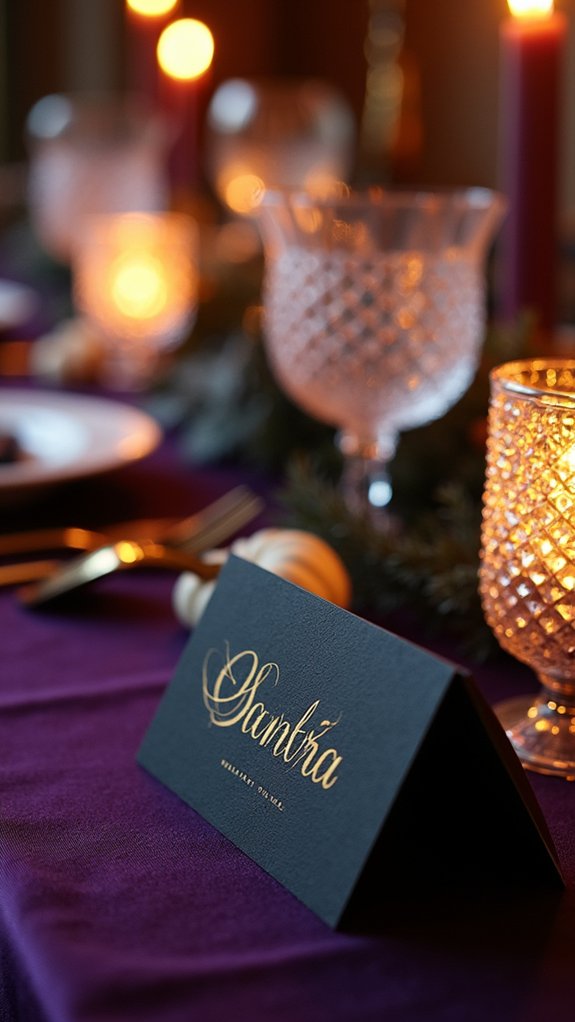 whimsical elegant name cards