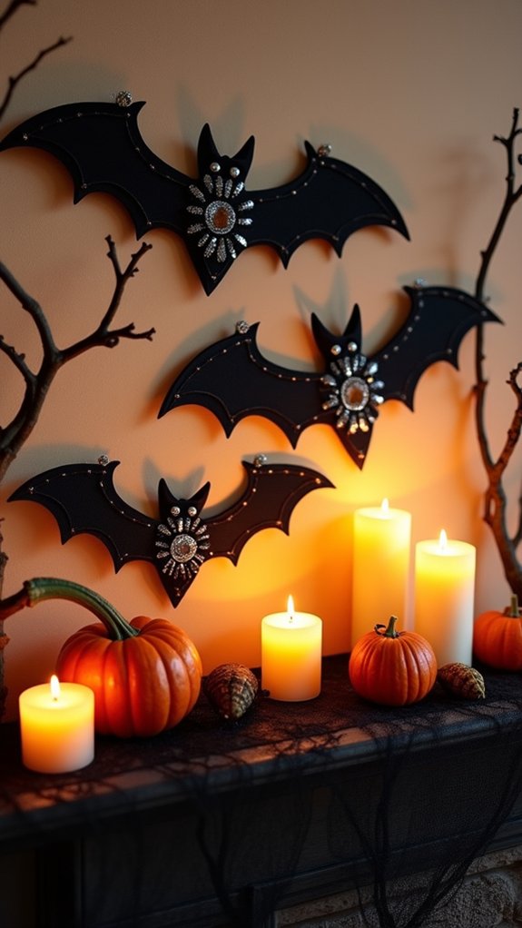 whimsical felt bat decorations