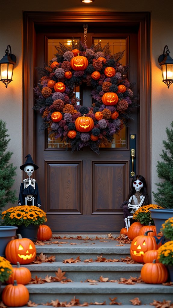 whimsical halloween door wreath
