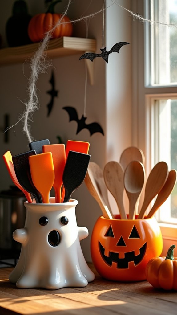 whimsical halloween utensil holders