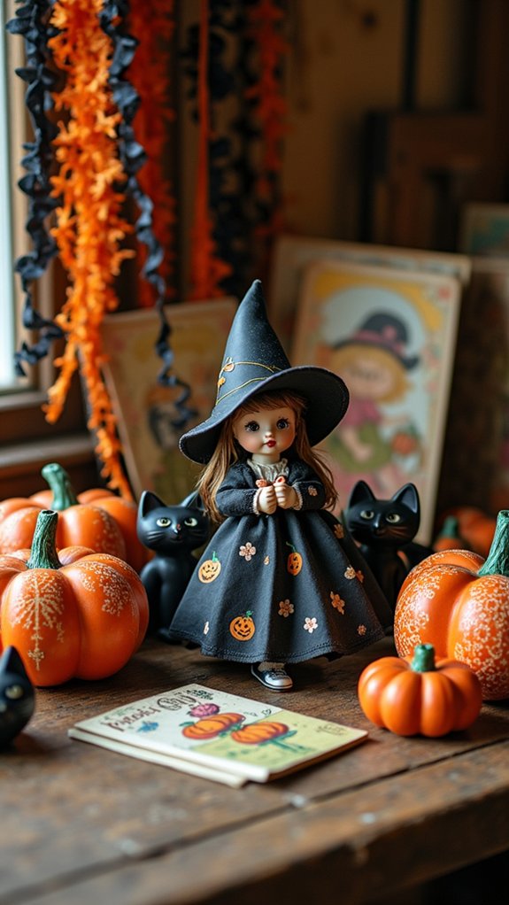 whimsical nostalgic halloween cards