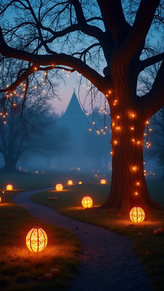 whimsical outdoor lighting transformation