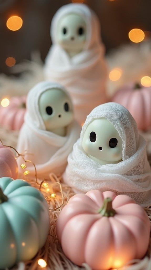 whimsical pastel mummy wraps