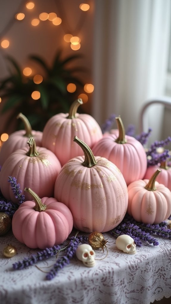 whimsical pink pumpkin decor