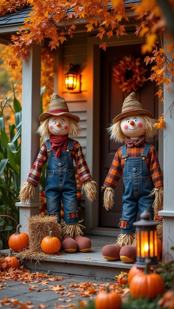whimsical scarecrow porch decorations