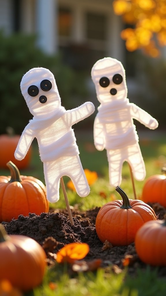whimsical spooky mummy decorations
