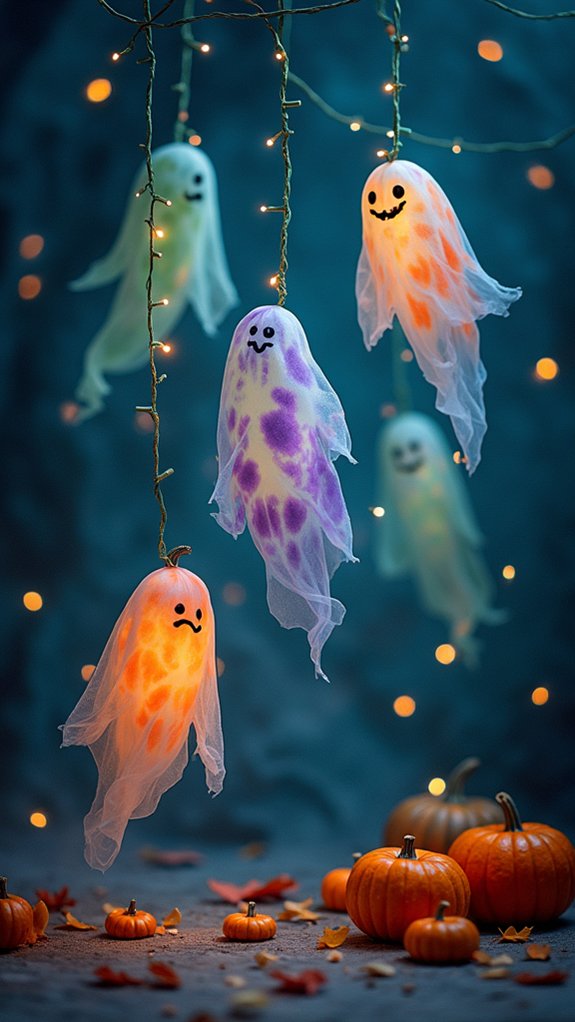 whimsical tie dye ghost decorations