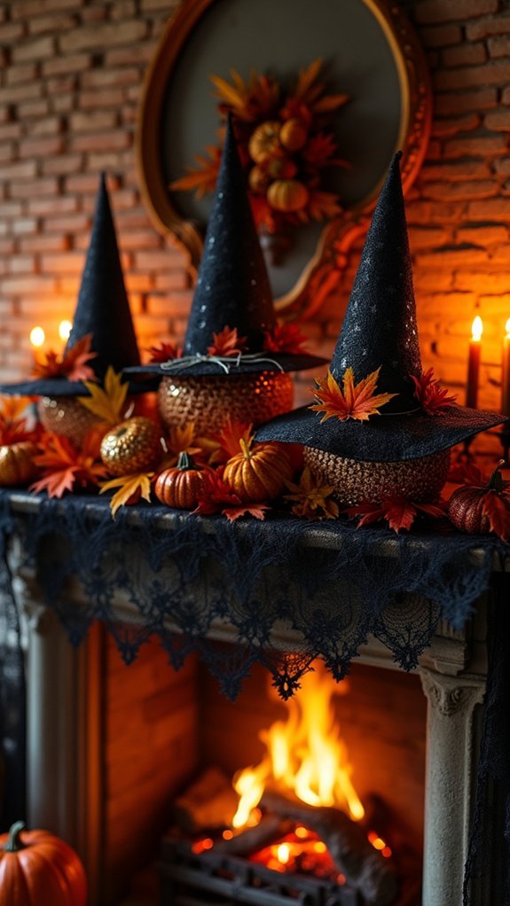 whimsical witch hat centerpieces