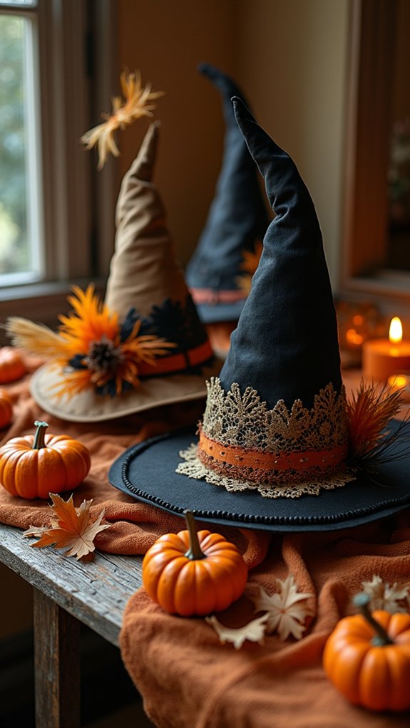 whimsical witch hat decor