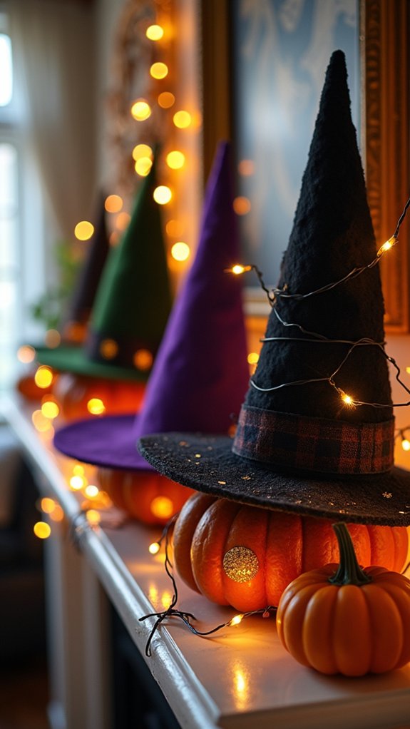 whimsical witch hat display