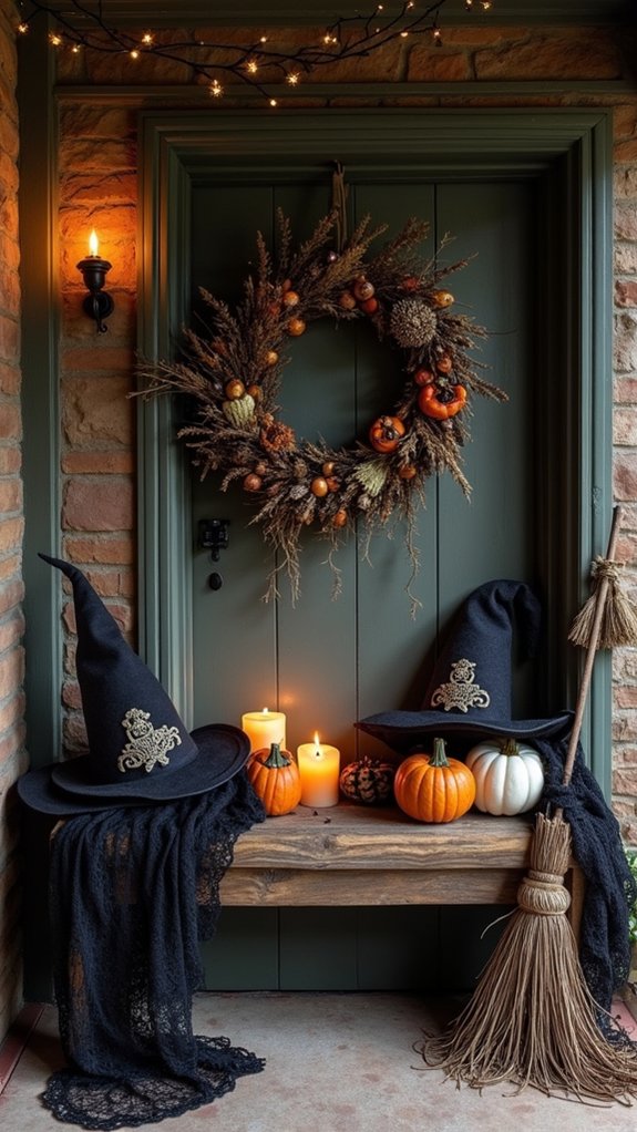 witch hats and brooms