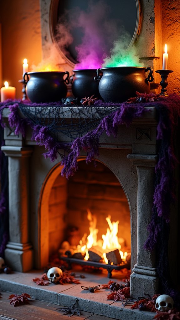 witchy cauldron halloween decor