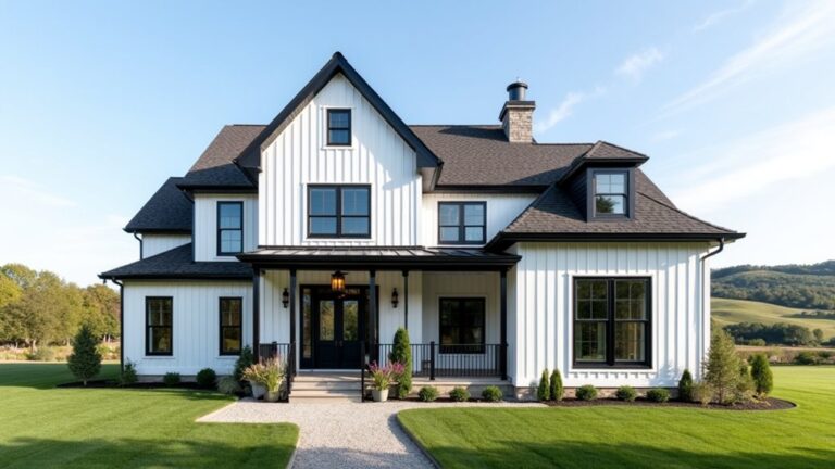black trim modern farmhouses