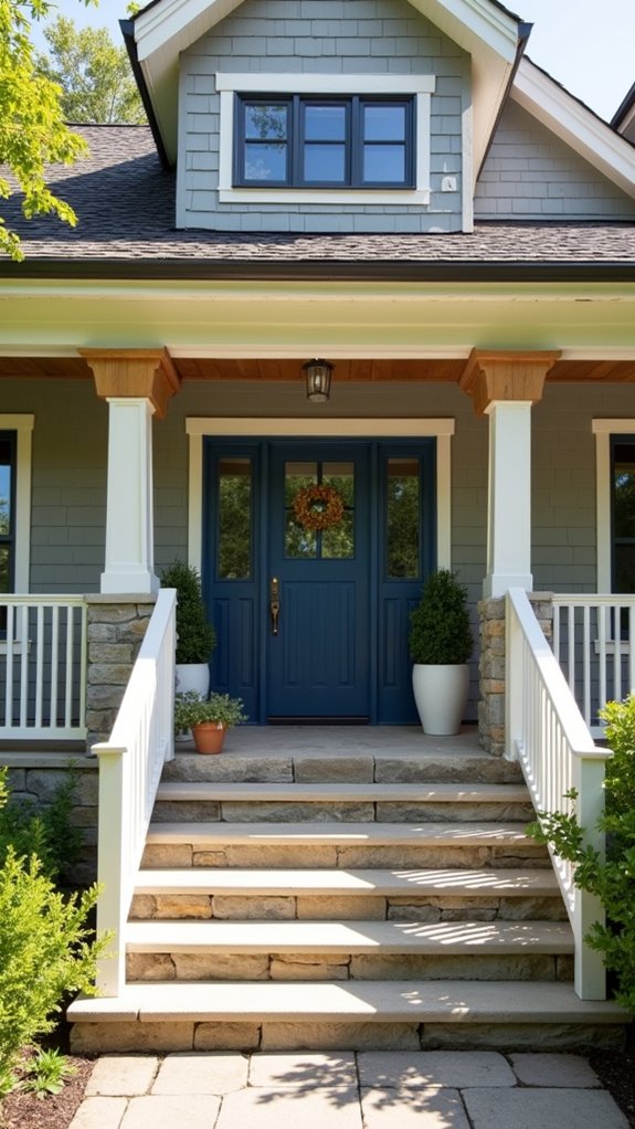 bold navy warm wood
