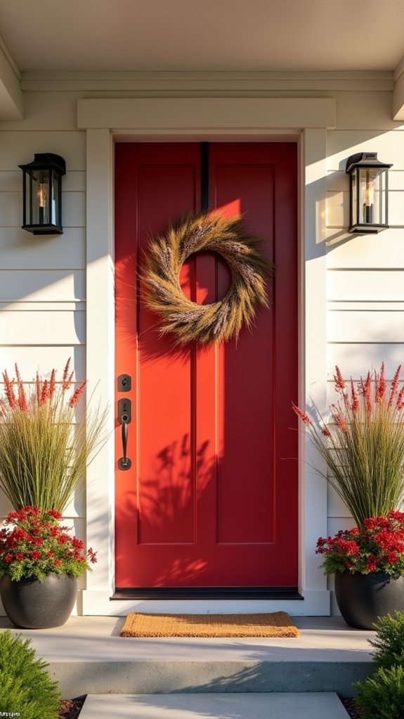 bold red front door