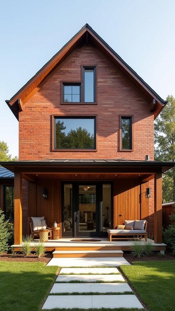brick and wood elegance
