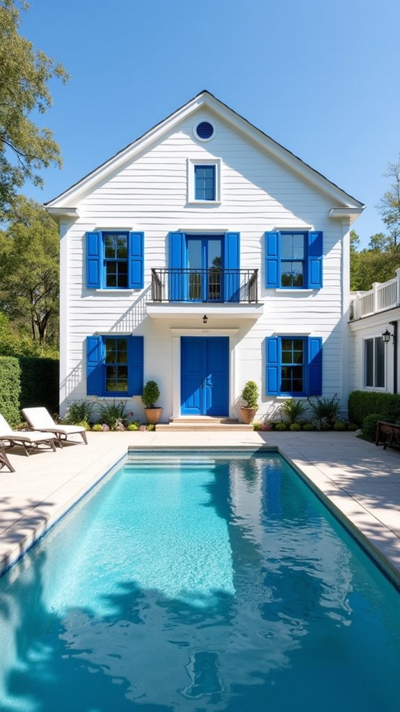 bright blue farmhouse accents