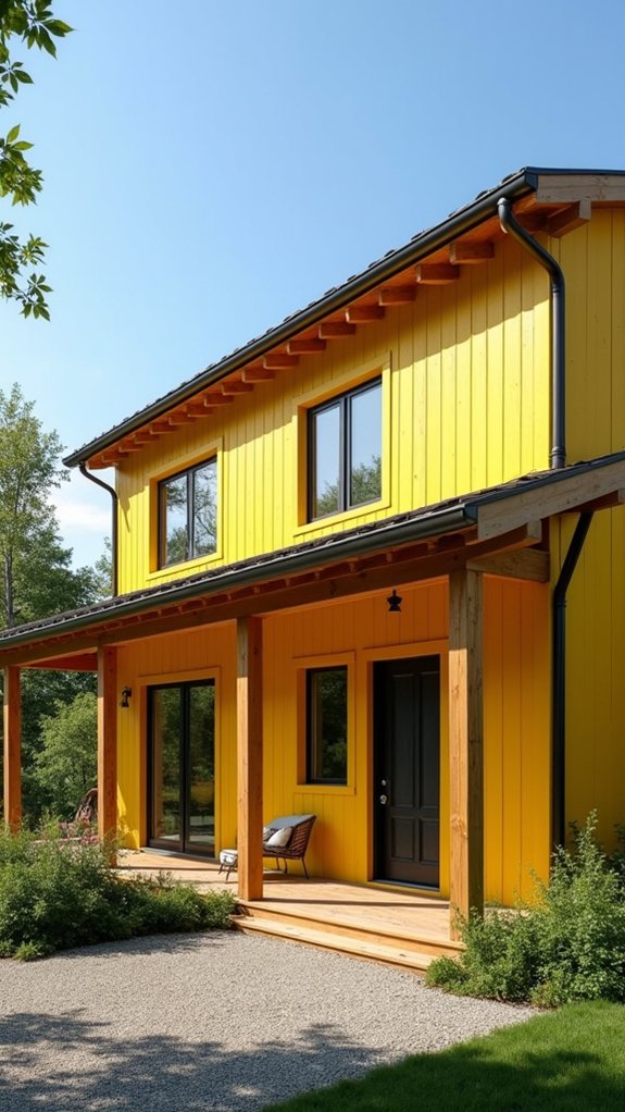 bright yellow farmhouse charm