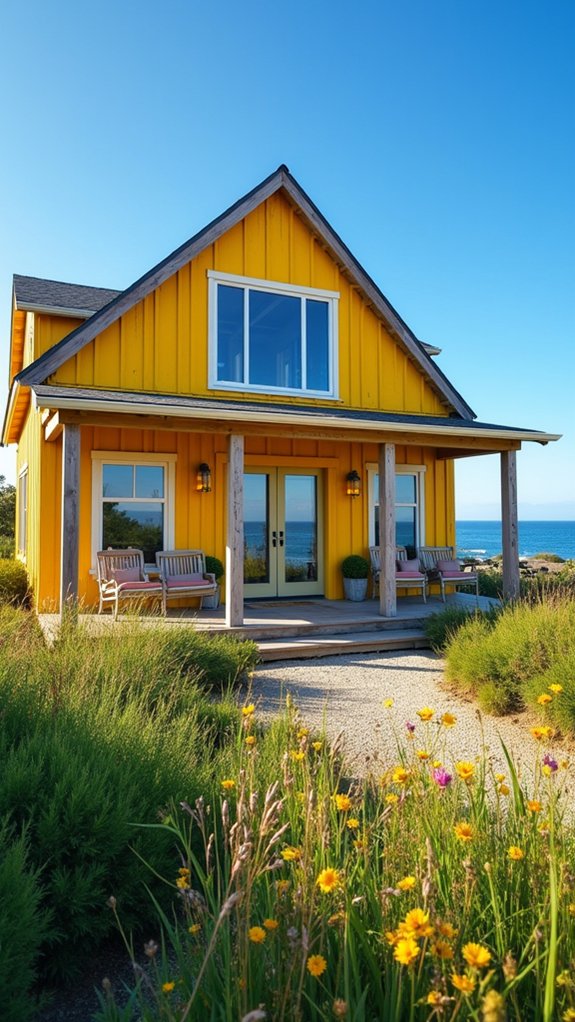 bright yellow wood accents