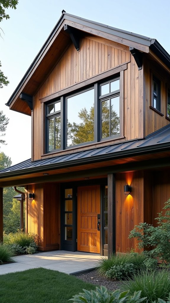 cedar siding walnut trim