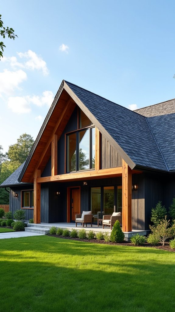 charcoal gray and cedar