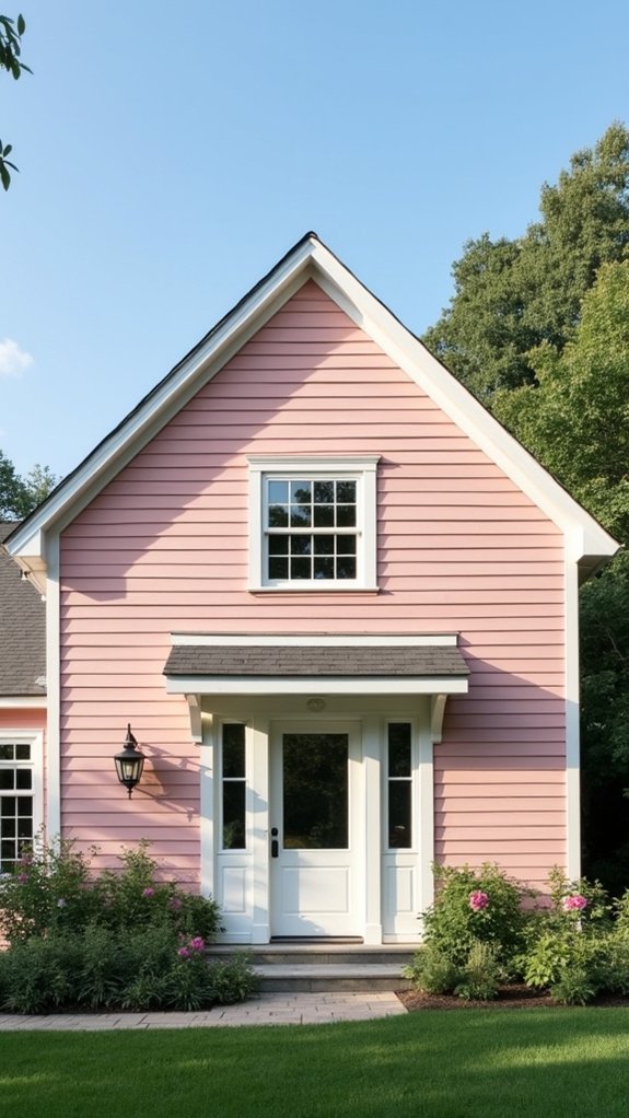 charming blush pink exterior