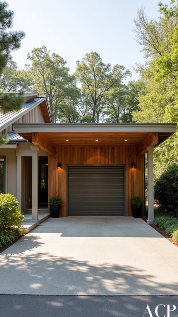 charming garage porch overhang
