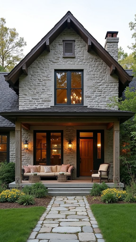 charming gray brick farmhouse