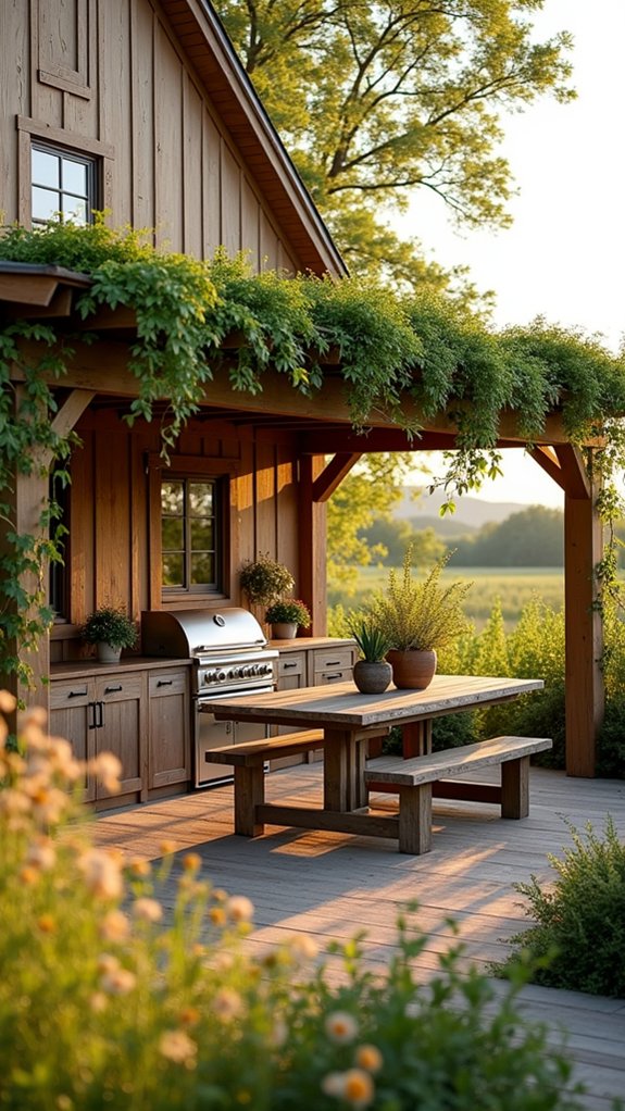 charming outdoor kitchen pergola