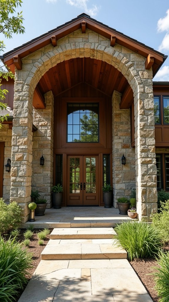 charming rustic stone entrance