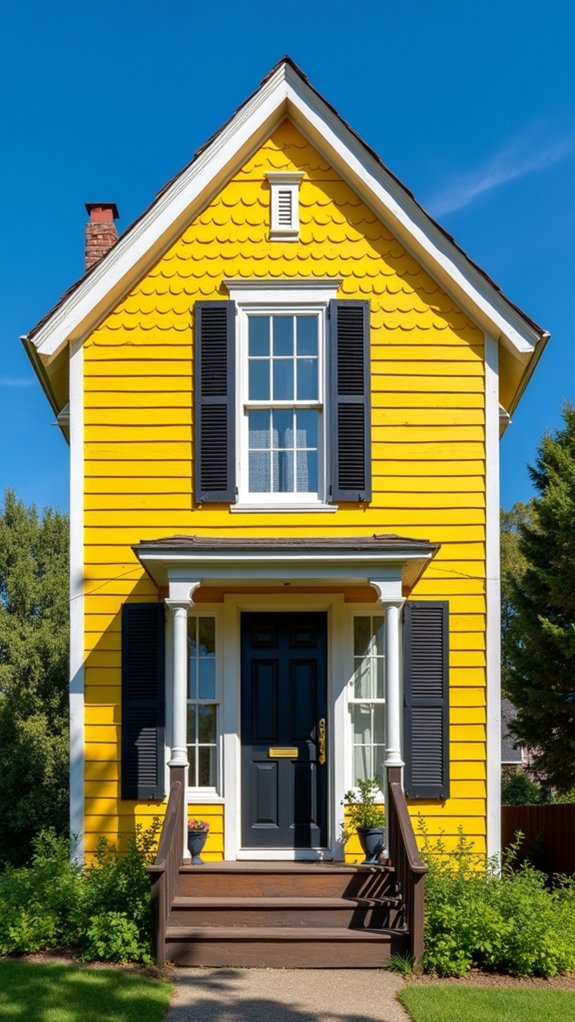 charming yellow house contrast