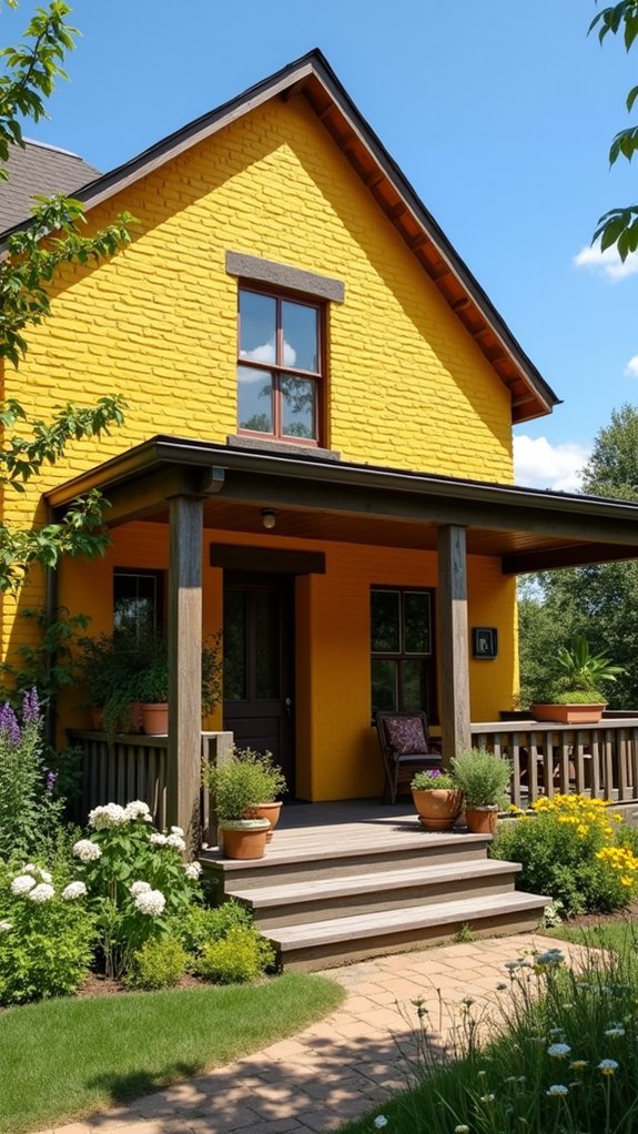 cheerful yellow farmhouse appeal