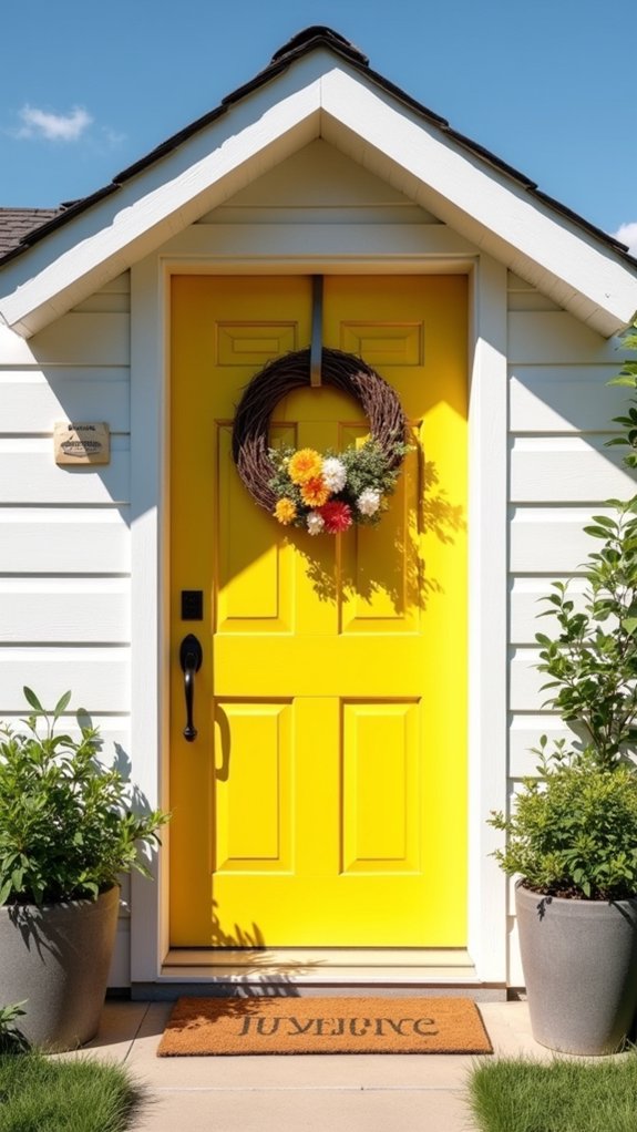 cheerful yellow front door