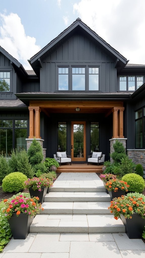 chic entryway with contrast