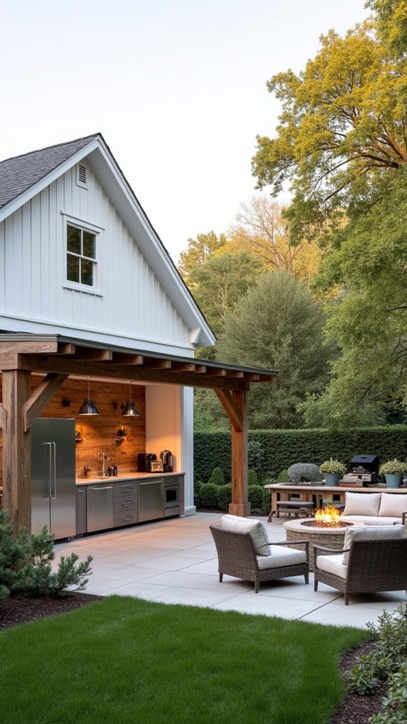 chic home with fire pit