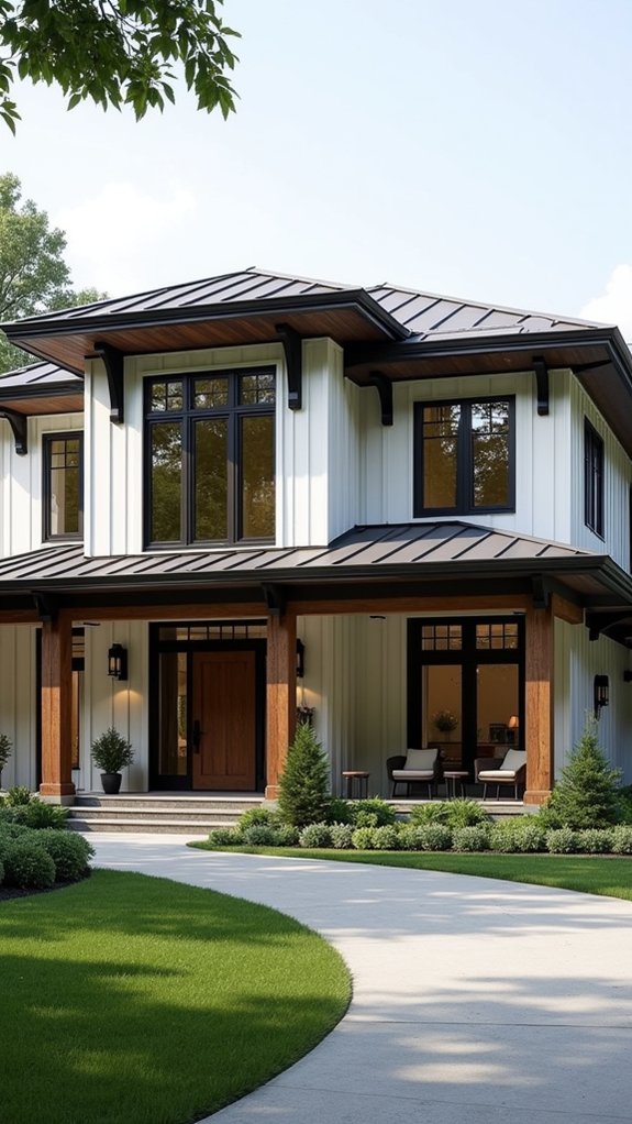 chic two tone wood accents